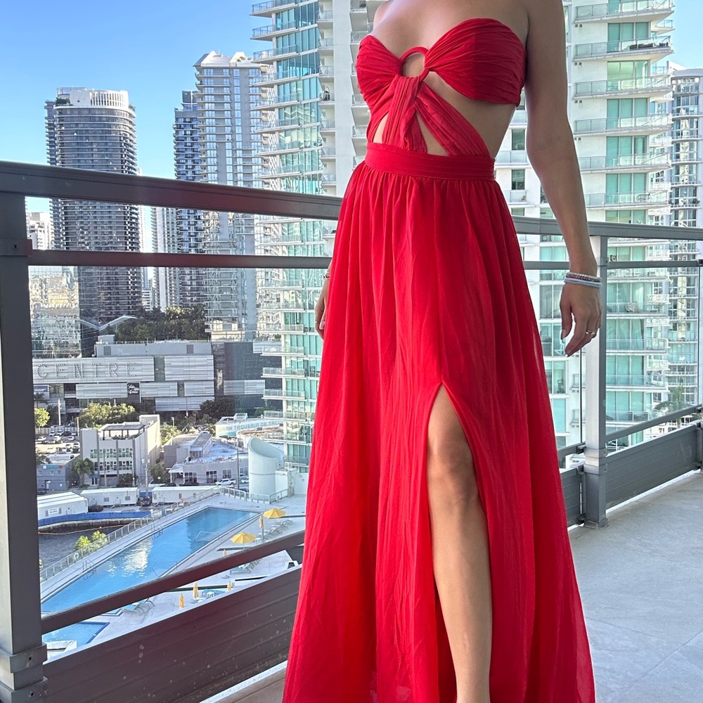 PatBO | Cut-Out  Maxi Dress - Candy Red - NWT - Small / Size 4